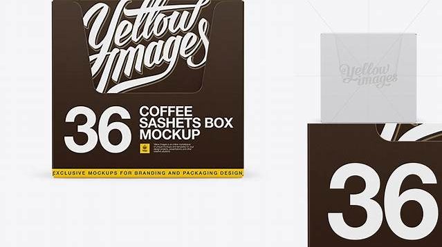 401+ Closed 36x Sachets Box PSD Mockup Front View Premium Mockup Freebie