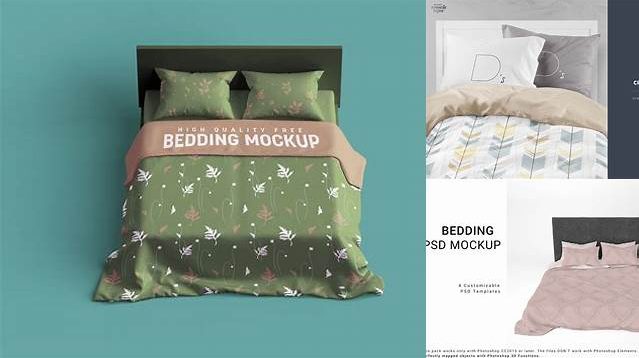 401+ Double Bed with Silk Linens PSD Mockup Free Photoshop Mockup Design