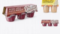 4010+ Berry Apple Sauce 4-6 Oz. Cups PSD Mockup Front View Easy Editable