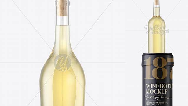 4014+ Clear Glass White Wine Bottle With Cork PSD Mockup Download Free Editable PSD Template