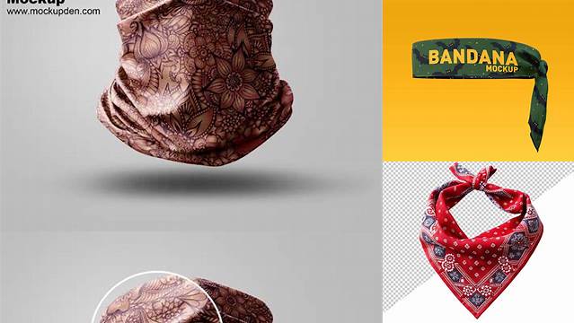 4023+ Bandana Mockup Free PSD