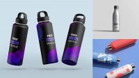 4025+ Metallic Bottle With Water PSD Mockup Elegant High-Resolution Design File