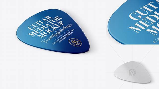 4027+ Guitar Mediator PSD Mockup Half Side View High-Angle Shot Smart Editable Design Mockup