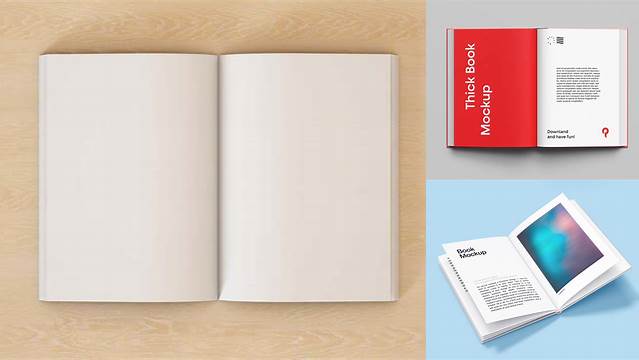 4030+ Opened Textured Book PSD Mockup Top View Free Mockup PSD Template