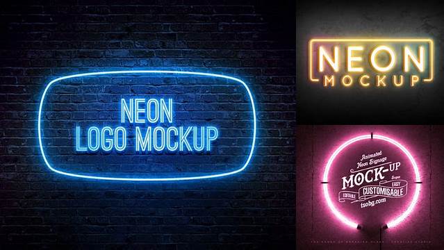 4033+ Neon Logo Mockup Download Free