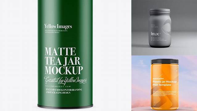 4034+ Matte Tea Jar PSD Mockup Versatile Photoshop File