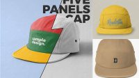 4035+ Five Panel Cap Mockup High-Resolution PSD Download