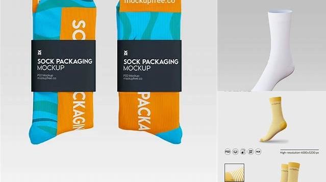 4036+ Matte Paper Box With Socks PSD Mockup Professional PSD Mockup