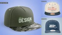 404+ Snapback Cap with Sticker PSD Mockup Front View Editable Photoshop Free Mockup