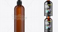 4040+ 350ml Amber Plastic Boston Bottle Mock-Up Advanced Photoshop Template