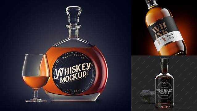 4046+ Glass Whisky Bottle PSD Mockup Free Digital Resource for Designers