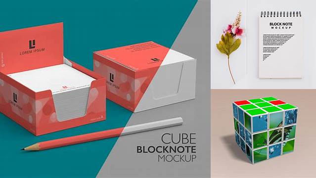 4048+ Cube Block Note Mockup Free Download Professional PSD