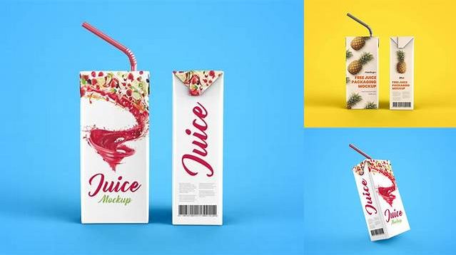 4048+ Juice Box PSD Mockup Front View Professional Quality PSD Freebie