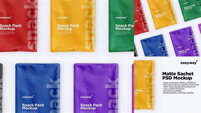 4048+ Matte Sachet PSD Mockup Modern PSD Templates