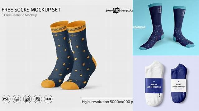 4048+ Sock PSD Mockup Elegant Photoshop Mockup