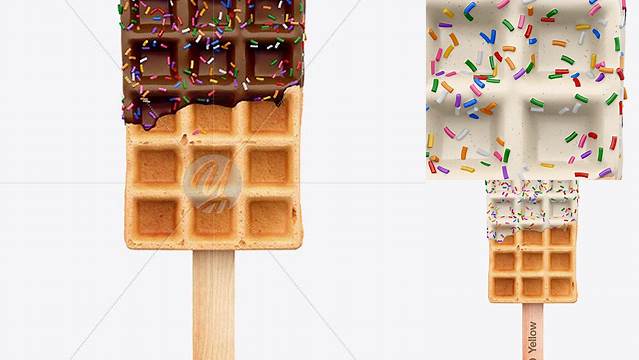 4051+ Chocolate Glazed Belgian Waffle With Sprinkles PSD Mockup Elegant and Versatile PSD Resource