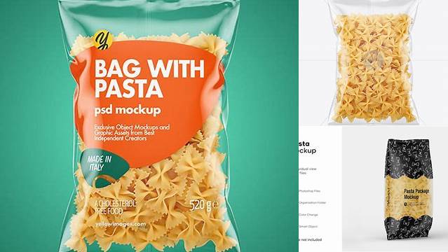 4051+ Farfalle Pasta Bag PSD Mockup Free PSD for Designers