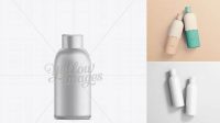 4052+ White Plastic Cosmetic Bottle with Cap 100 ml Download Free PSD