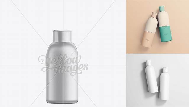 4052+ White Plastic Cosmetic Bottle with Cap 100 ml Download Free PSD