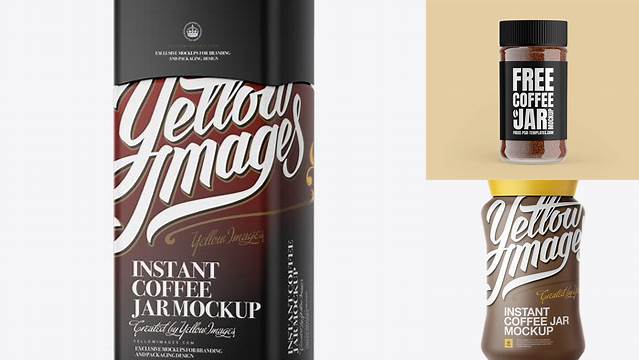 4053+ Instant Coffee Jar With Matt Finish PSD Mockup Creative Free Photoshop Template