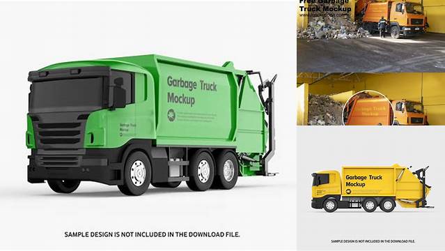 4055+ Garbage Truck Mockup Free PSD for Creatives