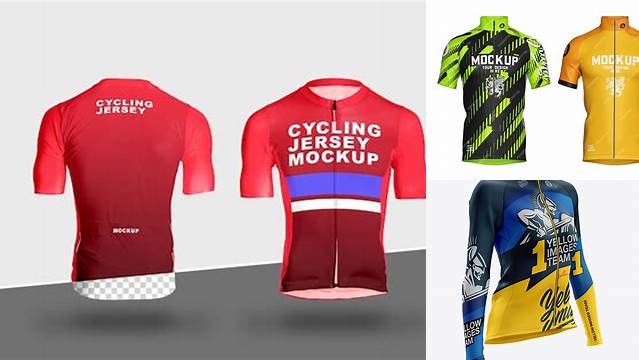 4059+ Women`s Cycling Jersey PSD Mockup Half Side View Best Free Mockup PSD