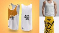 4062+ Mens Tank Top HQ PSD Mockup Front View Elegant Free Graphic Resource