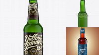 4064+ 330ml Long-Neck Green Bottle For Beer PSD Mockup Free Graphic Design Resource