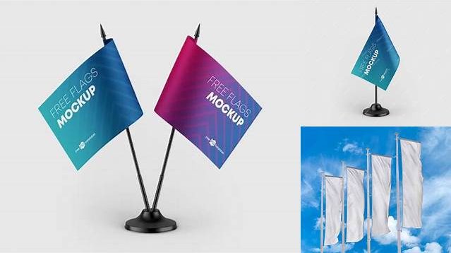 4069+ Metallic Desk Flags PSD Mockup Free PSD for Creatives