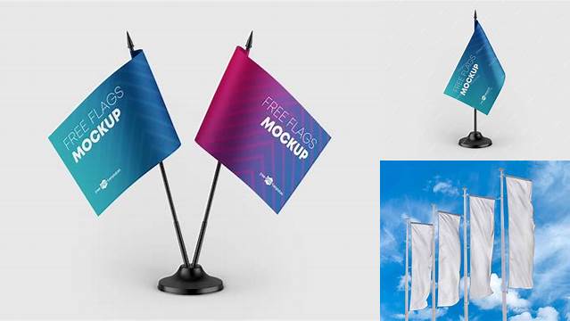 4069+ Metallic Desk Flags PSD Mockup Free PSD for Creatives