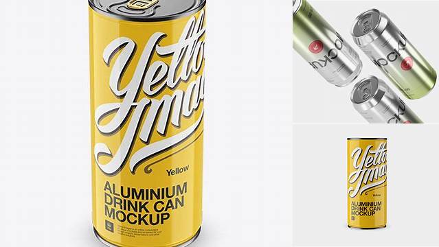 407+ 1L Glossy Aluminium Can PSD Mockup Versatile and Elegant PSD File