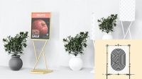 407+ Glossy Frame Poster Stand PSD Mockup Half Side View Versatile and Modern PSD Mockup