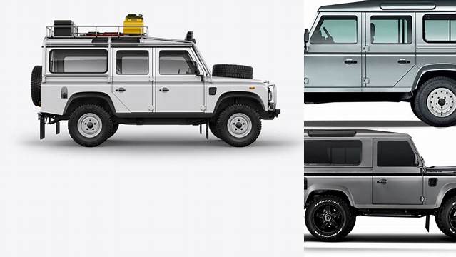 4071+ Land Rover Defender Side View Fully Customizable Photoshop Freebie