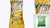 4072+ Metallic Snack Package PSD Mockup Hero Shot Unique High-Resolution Design Freebie