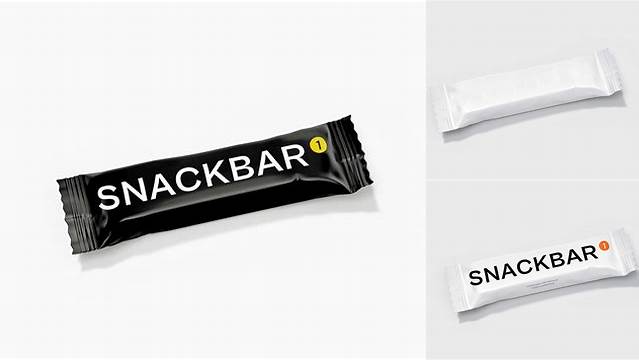 4076+ Matte Snack Bar PSD Mockup Halfside View Free Editable Photoshop Template