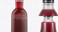 4078+ Clear Glass Berry Drink Bottle with Paper Label PSD Mockup Download Customizable PSD