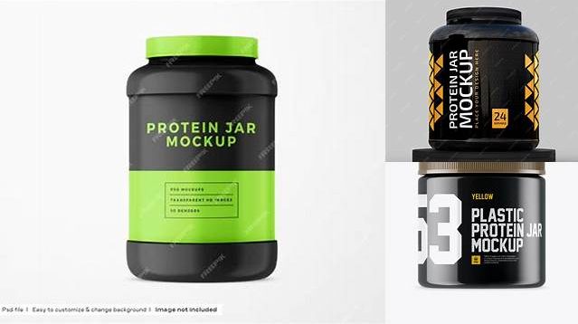 4078+ Glossy Plastic Protein Jar PSD Mockup Front View Download Now Free PSD Template