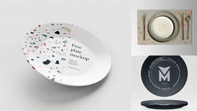 4078+ Glossy Plate With Holder PSD Mockup Professional PSD Mockup