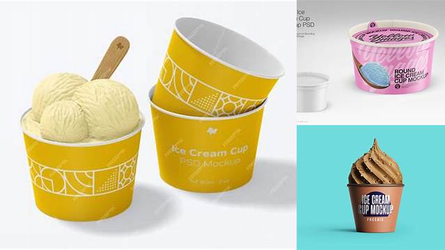 408+ Paper Ice Cream Cup PSD Mockup Unique and Editable PSD