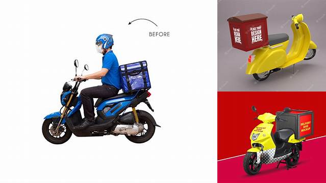 4080+ Delivery Bike Mockup Free Smart PNG Image