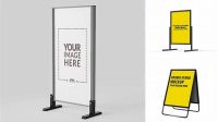 4082+ Advertising Stand PSD Mockup Half Side View Unique High-Resolution PSD