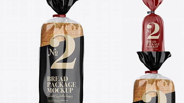 4084+ Glossy Bread Package With Clip PSD Mockup Half Side View Exclusive Free PSD Mockups