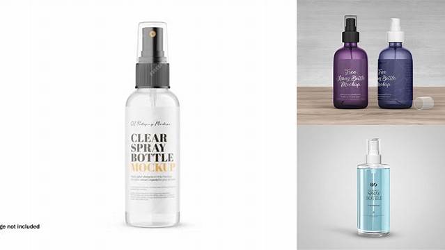 4085+ Glossy Spray Bottle With Translucent Cap PSD Mockup Advanced Photoshop Template