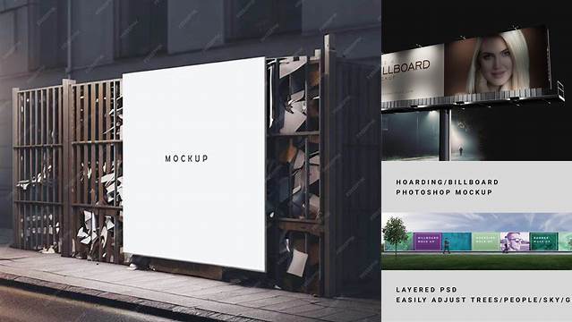 4088+ Hoarding Mockup Creative and Modern PSD Freebie