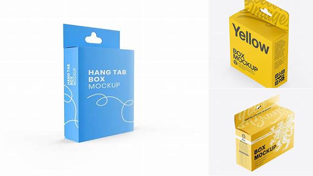 4089+ Matte Paper Box with Hang Tab PSD Mockup High-End Layered Mockup Free