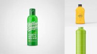 4096+ 330ml Glossy Plastic Bottle PSD Mockup Front View Free Smart Object Templates