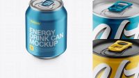 4099+ 250ml Aluminium Metallic Can PSD Mockup High-Angle Shot Editable Graphic Design Files