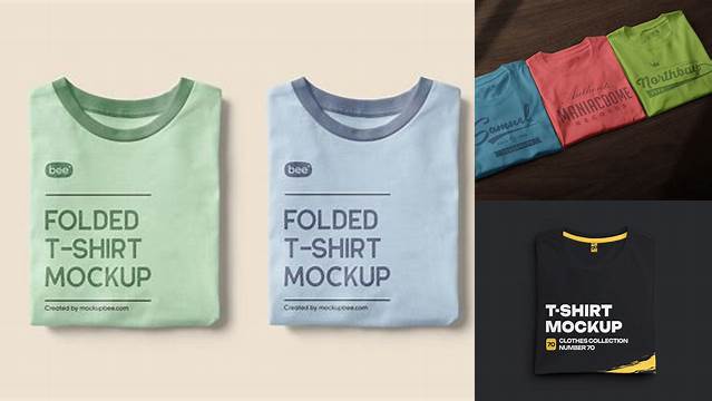 410+ Folded Shirt PSD Mockup Top View Free PSD