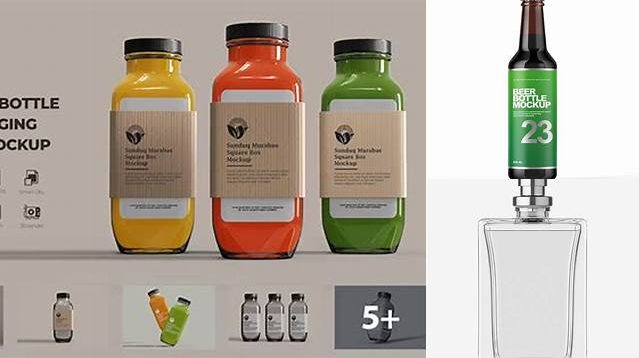 4103+ Square Metallic Glass Bottle PSD Mockup Elegant PSD Mockup