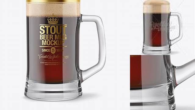 4108+ Tankard Glass Mug with Stout Beer PSD Mockup Photoshop PSD Free for Designers